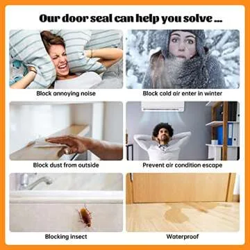 Self Adhesive Door Sweep Draft Stopper - Camel Home Weather Stripping Rubber Under Door Bottom for Interior Doors Seal Strip Insulation for Weatherproof, Soundproof, 2" W X 39" L(Black)