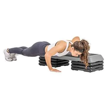 The Step (Made in USA Original Aerobic Platform for Total Body Fitness – Health Club 6 Risers Grey