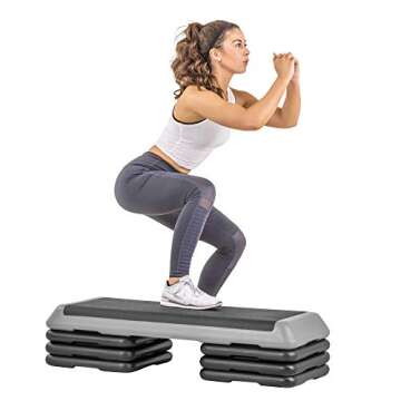 The Step (Made in USA Original Aerobic Platform for Total Body Fitness – Health Club 6 Risers Grey