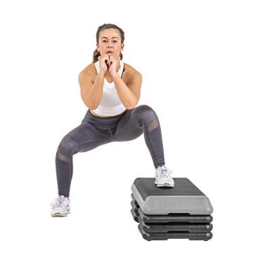 The Step (Made in USA Original Aerobic Platform for Total Body Fitness – Health Club 6 Risers Grey