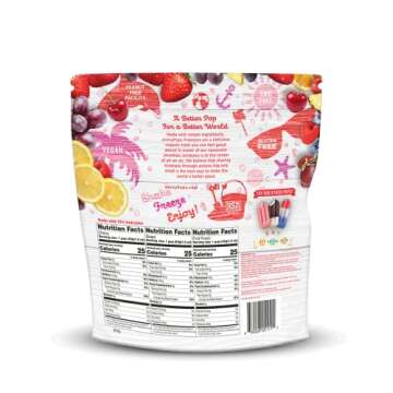 JonnyPops Organic Freezer Pops Variety Pack - Grape, Cherry, Fruit Punch - Top 8 Allergen Free, Vegan & Kosher (24 count – 1 Pack)
