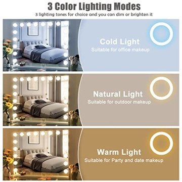 Hansong Large Bluetooth Vanity Mirror with LED Lights