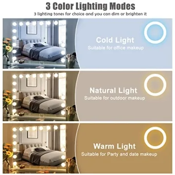 Hansong Large Bluetooth Vanity Mirror with LED Lights