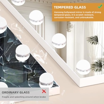 Hansong Large Bluetooth Vanity Mirror with LED Lights