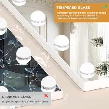 Hansong Large Bluetooth Vanity Mirror with LED Lights