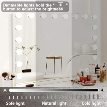 Hansong Large Bluetooth Vanity Mirror with LED Lights