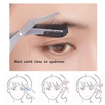 Eyebrow Trimmer Kit, 6 in 1 Eyebrow Scissors, Tweezer, Eyebrow Razor, Shaping Scissors & Brush for Women