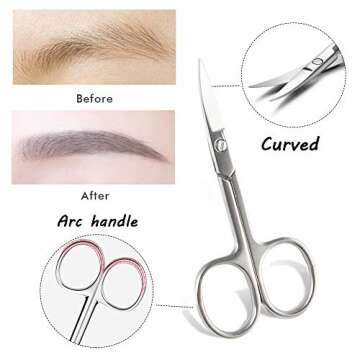 Eyebrow Trimmer Kit, 6 in 1 Eyebrow Scissors, Tweezer, Eyebrow Razor, Shaping Scissors & Brush for Women