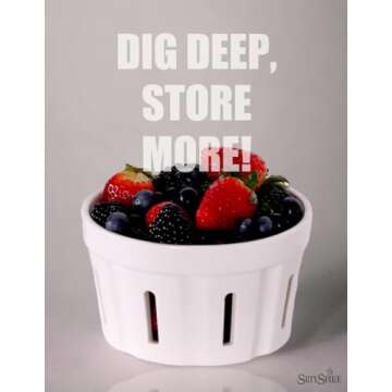 Ceramic Berry Basket 2 PACK, Round Fruit Bowl With Holes, Rustic Kitchen Colander, Stoneware Berry Strainer, Cute Farmhouse Fruit Basket, Perfect For Berries, Cherry, Strawberry, Grape, Tomato (White)