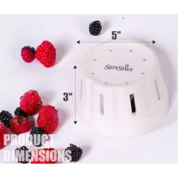 Ceramic Berry Basket 2 PACK, Round Fruit Bowl With Holes, Rustic Kitchen Colander, Stoneware Berry Strainer, Cute Farmhouse Fruit Basket, Perfect For Berries, Cherry, Strawberry, Grape, Tomato (White)