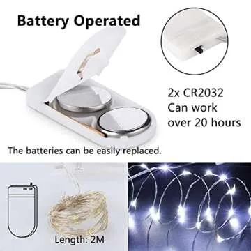 Rivokeer 12 Pack Fairy Lights Battery Operated String Lights，7FT 20LED Waterproof Silver Wire Christmas Lights Outdoor,Firefly Mini Lights for Bedroom Party Birthday Wedding Indoor Decorations.