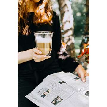 De'Longhi Double Walled Thermo Latte Glasses - Set of 2 Stylish Drinkware