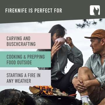 Light my Fire Knife – Survival Knife with Fire Starter and Sheath - 3.5-inch Fixed Blade Tactical Knife and Camping Knife - Fire Steel Mora Bushcraft Knife - Hunting Knife with Holster 3,000 Strikes