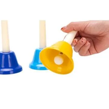 CeleMoon Hand Bells for Kids - 8 Note Colorful Metal Handbells with Handle - Educational Teaching and Learning Kids Instruments - Musical Toy Gift for Children Toddler Baby