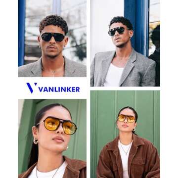 VANLINKER Polarized Aviator Sunglasses for All Styles