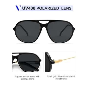 VANLINKER Polarized Aviator Sunglasses for All Styles