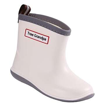 Tree Grandpa Toddler Rain Boots Baby Kids Easy-on Rain shoes Children Waterproof Shoes for Boys Girls(1-6 Years)