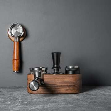 KNODOS Walnut Espresso Tamping Station 54mm For Breville Espresso Machine Accessories, Portafilter H...