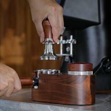 KNODOS Walnut Espresso Tamping Station 54mm For Breville Espresso Machine Accessories, Portafilter Holder Tamping Mat Espresso Coffee Equipment V2