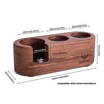 KNODOS Walnut Espresso Tamping Station 54mm For Breville Espresso Machine Accessories, Portafilter Holder Tamping Mat Espresso Coffee Equipment V2