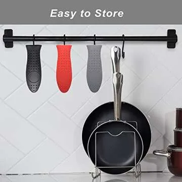 GOBETTO Heat Resistant Cast Iron Handle Covers, 3 Pack