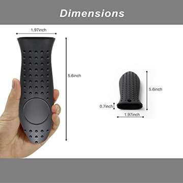 GOBETTO Heat Resistant Cast Iron Handle Covers, 3 Pack