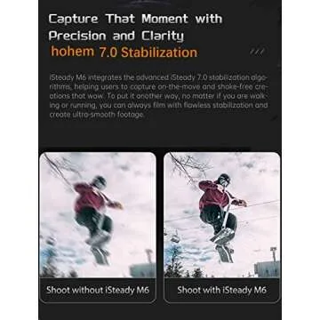 Hohem iSteady M6 Kit Smartphone Gimbal Stabilizer 3-Axis with Magnetic Fill Light/AI Tracking Sensor for iPhone Android with 0.91-inch OLED Display Max Payload 400g
