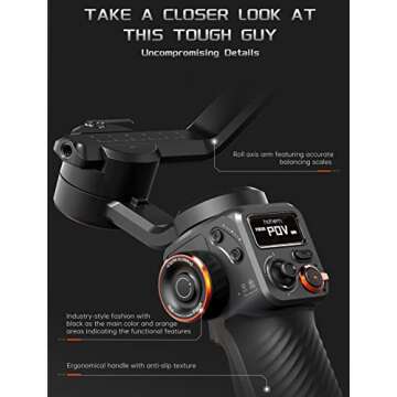 Hohem iSteady M6 Kit Smartphone Gimbal Stabilizer 3-Axis with Magnetic Fill Light/AI Tracking Sensor for iPhone Android with 0.91-inch OLED Display Max Payload 400g