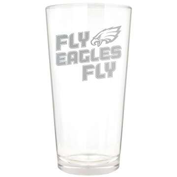 Great American Products Philadelphia Eagles Etched 16oz. Rally Cry Pint Glass - Perfectly Crafted fo...