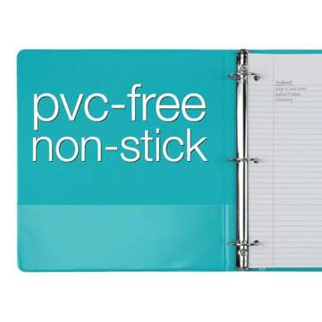 Cardinal 3 Ring Binders, Binders for School and Office, Durable 1.5 Inch, Round Rings, Holds 350 Sheets, ClearVue Presentation View, Non-Stick, Assorted Bright Colors, 4 Pack (79553)