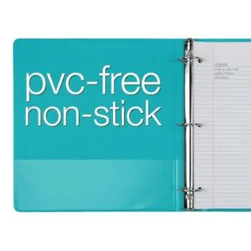 Cardinal 3 Ring Binders, Binders for School and Office, Durable 1.5 Inch, Round Rings, Holds 350 Sheets, ClearVue Presentation View, Non-Stick, Assorted Bright Colors, 4 Pack (79553)