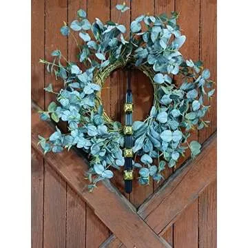 RRD Hanging Sleigh Bells for Door – 4 Brass Door Hanging Bell on Black Leather Strap - Multi-Purpose Jingle Bell Door Christmas Sleigh Bells & Dog Training Bells