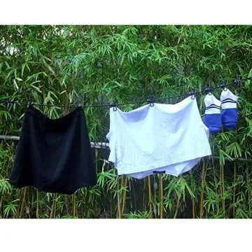 HAWATOUR Travel Clothesline, Portable Retractable Clothesline with 12pcs Clothespins for Indoor Laundry Drying, Outdoor Camping Accessories, Black