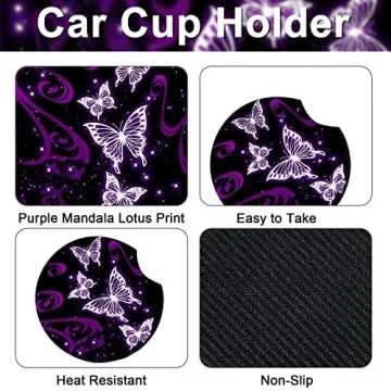 Elegant Butterfly Car Accessories Set for Women