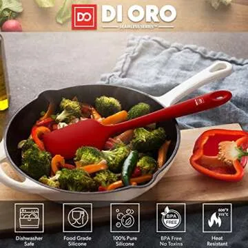 di Oro Silicone Spatula Set - 600F Heat-Resistant & Ergonomic