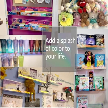 Iridescent Acrylic Floating Shelves for Stylish Organization