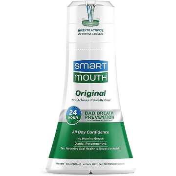 SmartMouth Original Activated Mouthwash - Adult Mouthwash for Fresh Breath - Oral Rinse for 24-Hour Bad Breath Relief with Twice Daily Use - Fresh Mint Flavor, 16 fl oz (2 Pack)