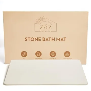 Zåz interiors ZAZ Stone Quick Drying Bath Shower Mat - Non-Slip, Eco-Friendly Natural Design