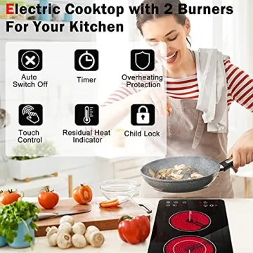 Karinear 2 Burner Electric Cooktop for Modern Kitchens