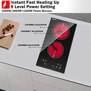 Karinear 2 Burner Electric Cooktop for Modern Kitchens
