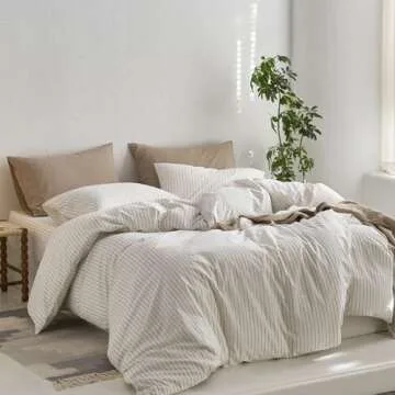 MooMee 100% Cotton Duvet Cover Set Queen, Soft & Comfy
