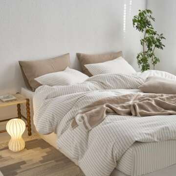 MooMee 100% Cotton Duvet Cover Set Queen, Soft & Comfy