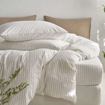 MooMee 100% Cotton Duvet Cover Set Queen, Soft & Comfy
