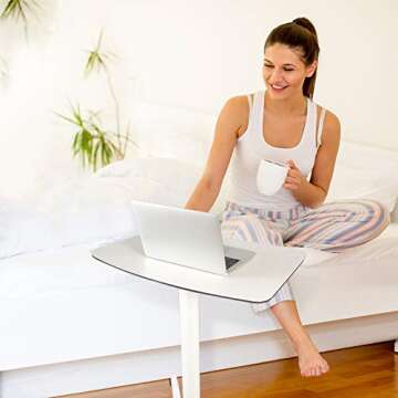 CARTMAY Mobile Standing Desk - Pneumatic Height Adjustable Laptop Desk with Wheels, 29.5'' to 47'' i...