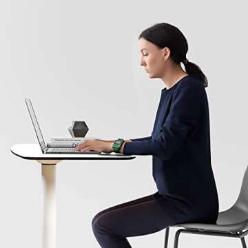 CARTMAY Pneumatic Height Adjustable Mobile Desk with Wheels