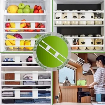 Reggory RV Refrigerator Bars 4 Sets Adjustable Non-Slip
