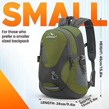 sunhiker Cycling Hiking Backpack Water Resistant Travel Backpack Lightweight SMALL Daypack M0714 (Na...