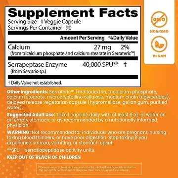 Doctor's Best Serrapeptase for Healthy Sinuses and Joints