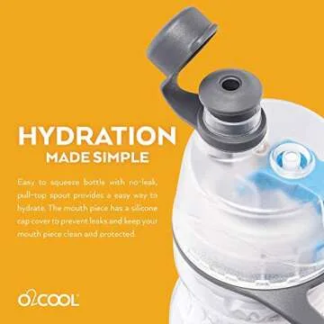 O2COOL Mist 'N Sip Misting Water Bottle 2-in-1 Mist And Sip Function With No Leak Pull Top Spout Reusable Sports Water Bottle - 20 oz (Watermelon)