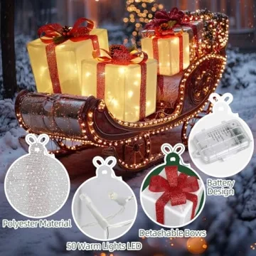 TOAOB Lighted Gift Boxes Set - Perfect Holiday Decor